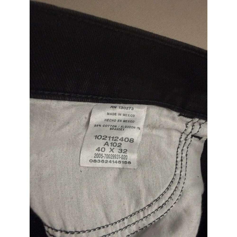 Men’s Lee Slim Fit Tapered Leg Jeans Stretch 40x32 Midnight Black